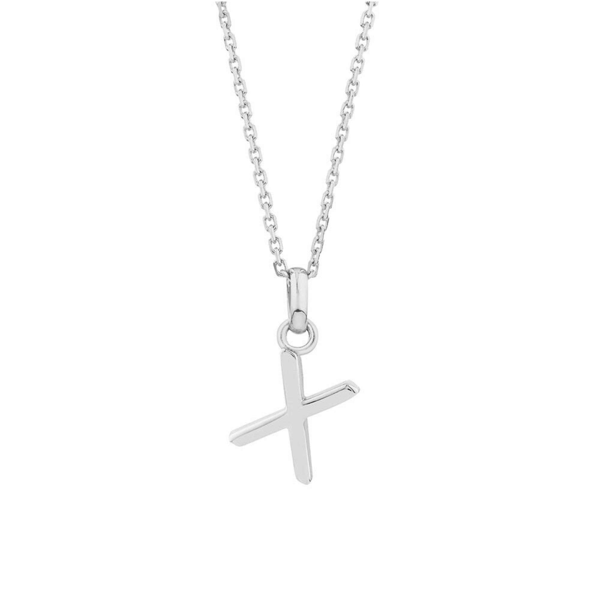 catenina con ciondolo iniziale lettera X in argento 925