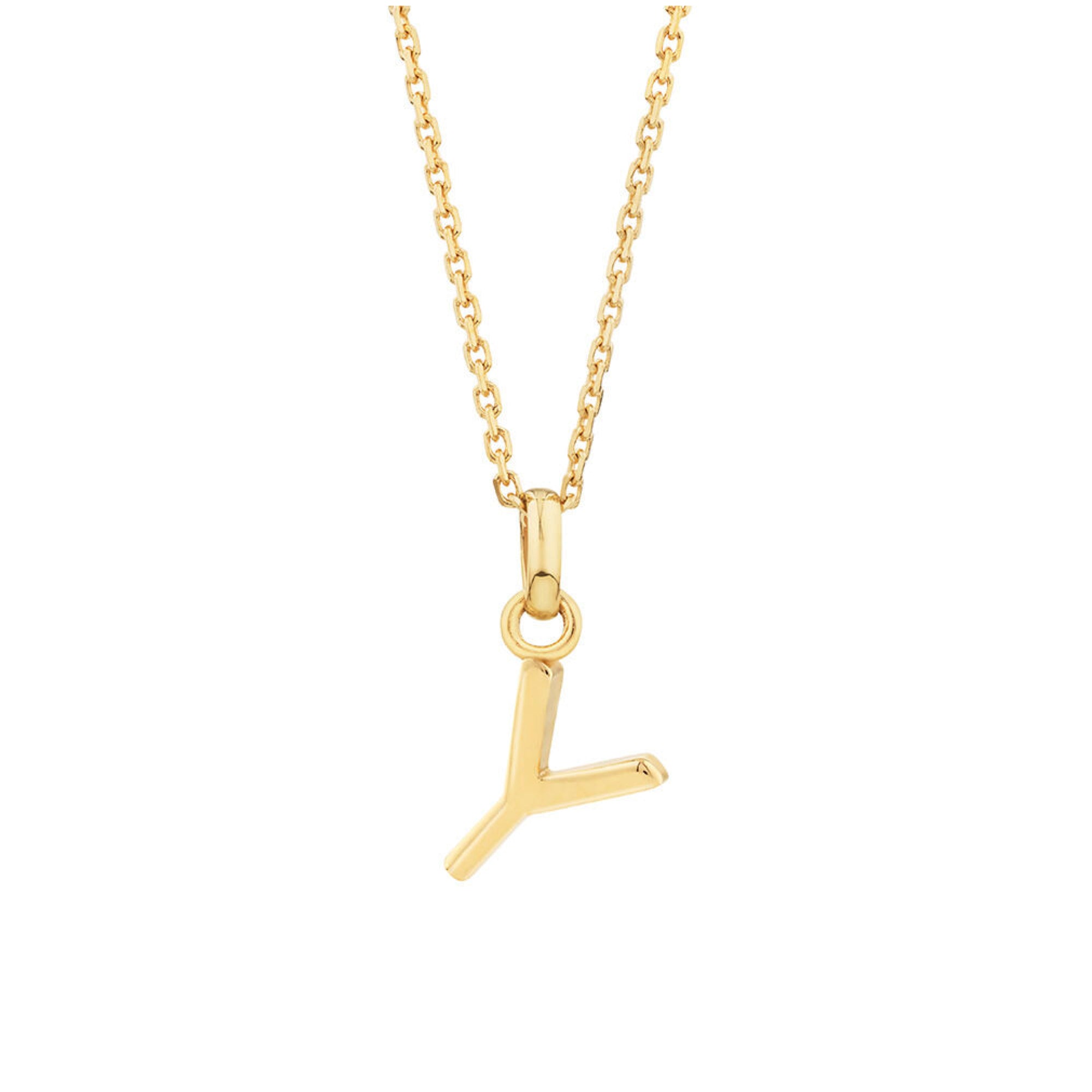 ciondolo iniziale lettera Y dorata in argento 925