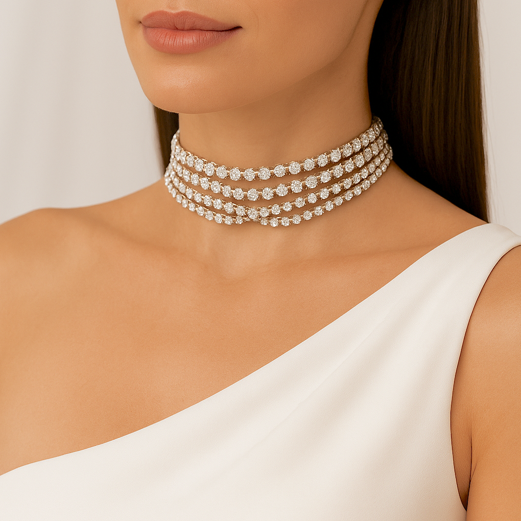 choker da sposa con swarovski luminosi
