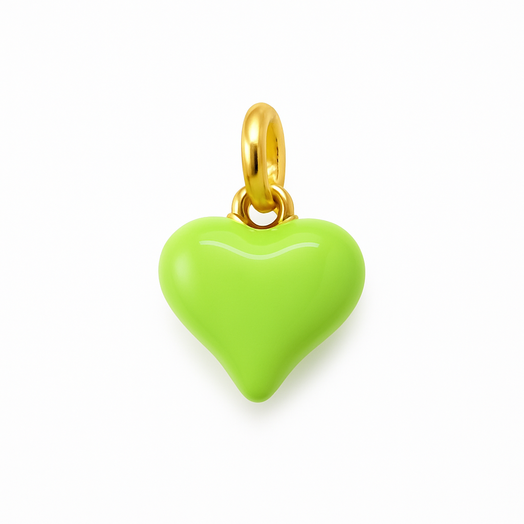 ciondolo cuore bombato verde chiaro