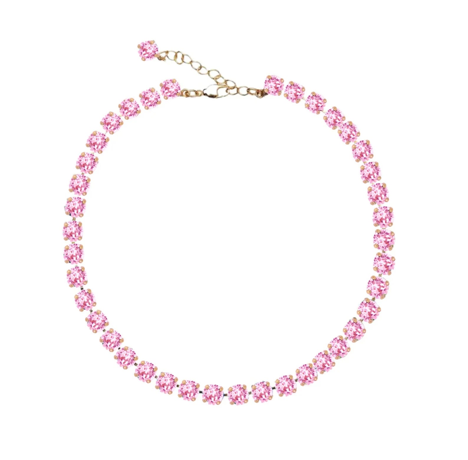 collana tennis rosa barbie oro
