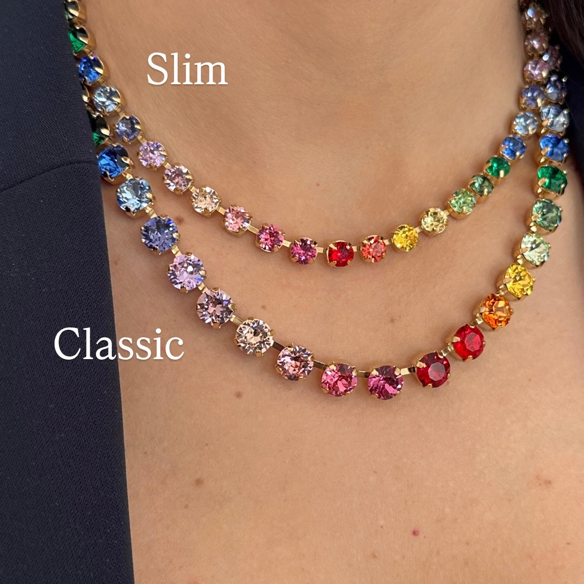 collana arcobaleno paragone fra versione piccola e grande
