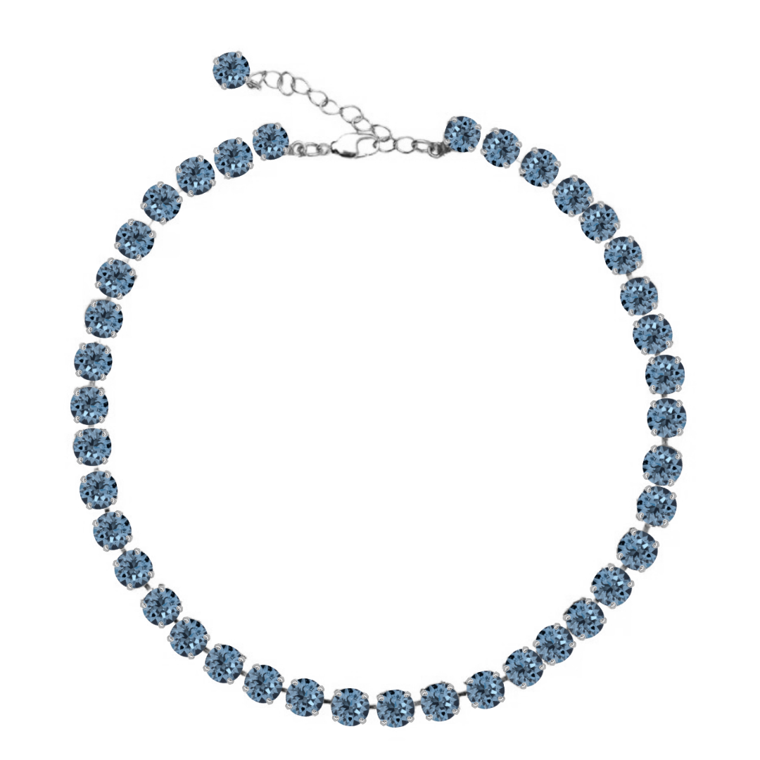 collana armocromia stagione estate in versione blu denim e argento 