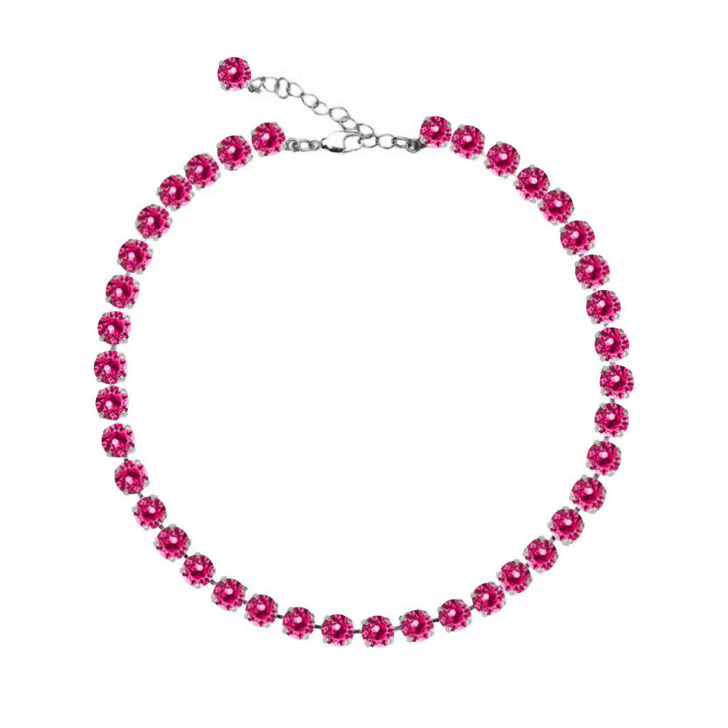 collana swarovski riviera fucsia e argento
