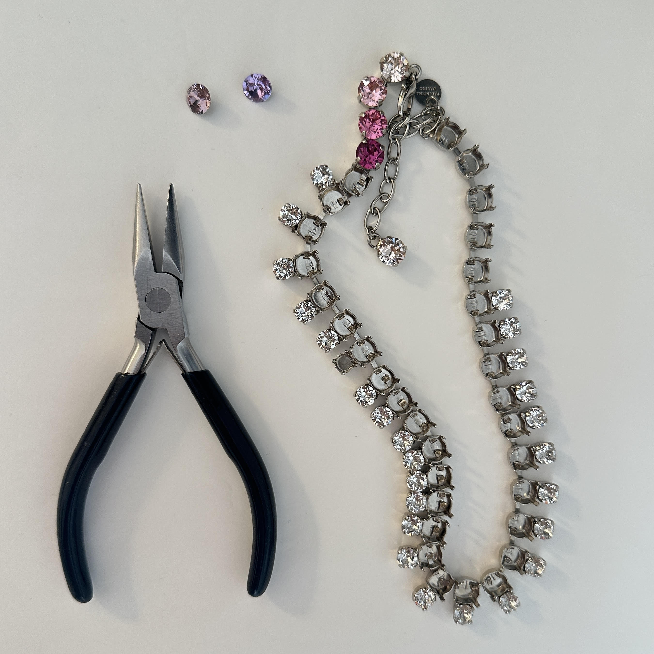 collana blossom arcobaleno con swarovski multicolor realizzata a mano