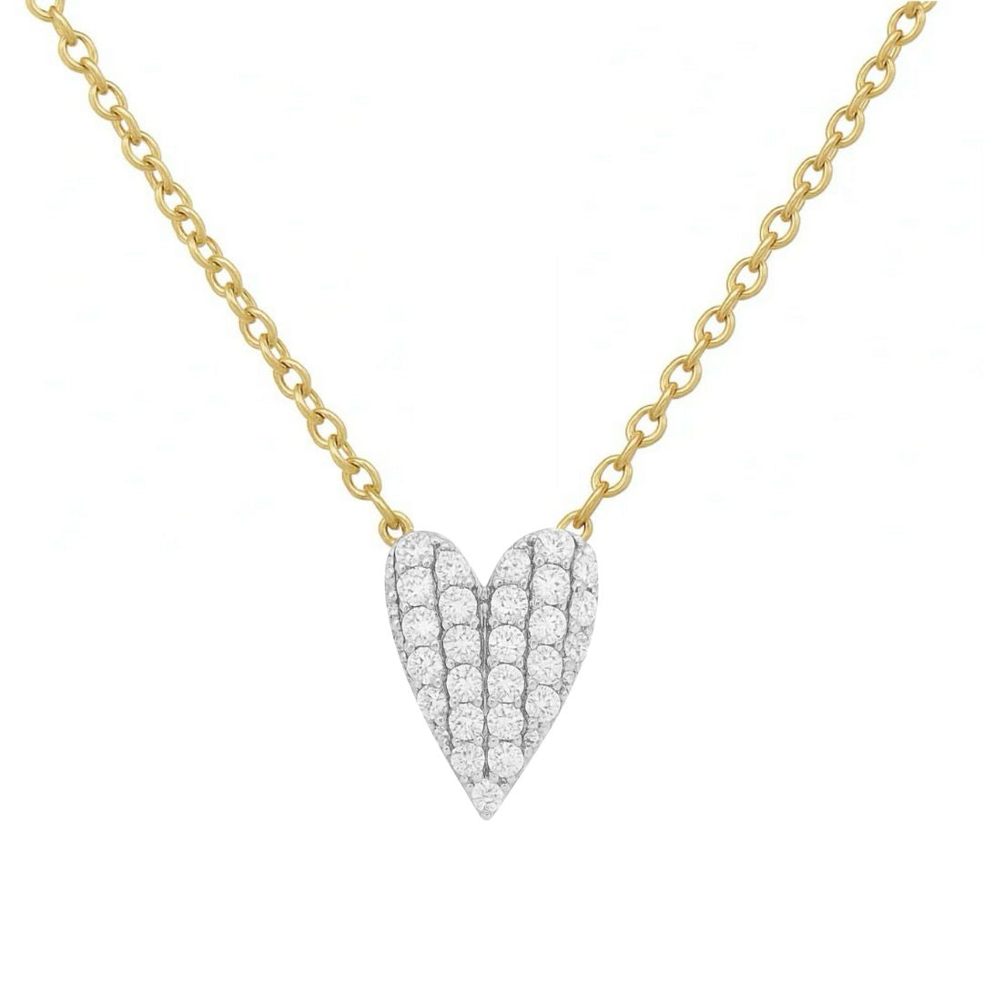 collana dorata cuore tempestato di diamanti barbara uomini e donne
