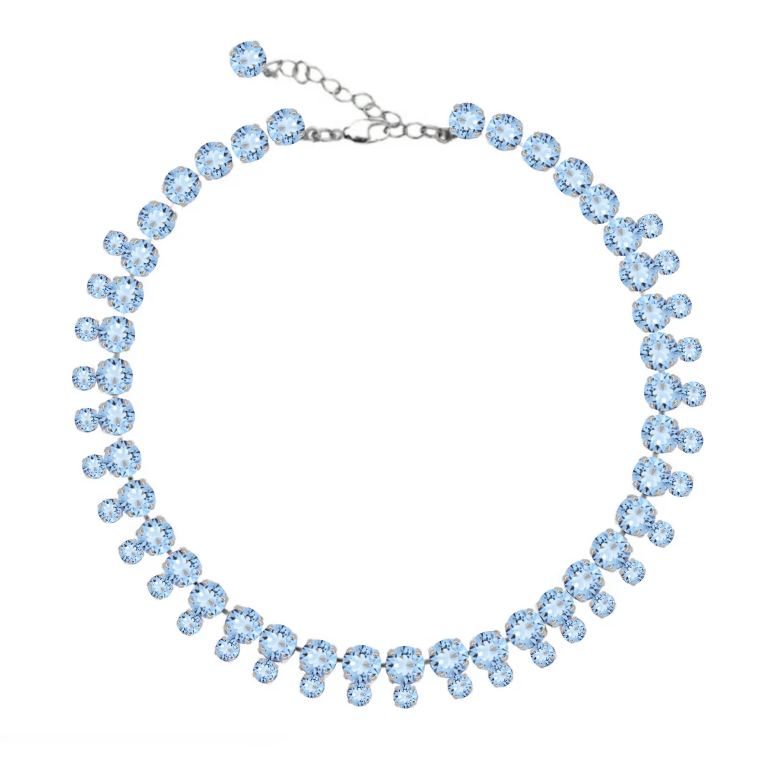 collana doppia in versione azzurra e argento