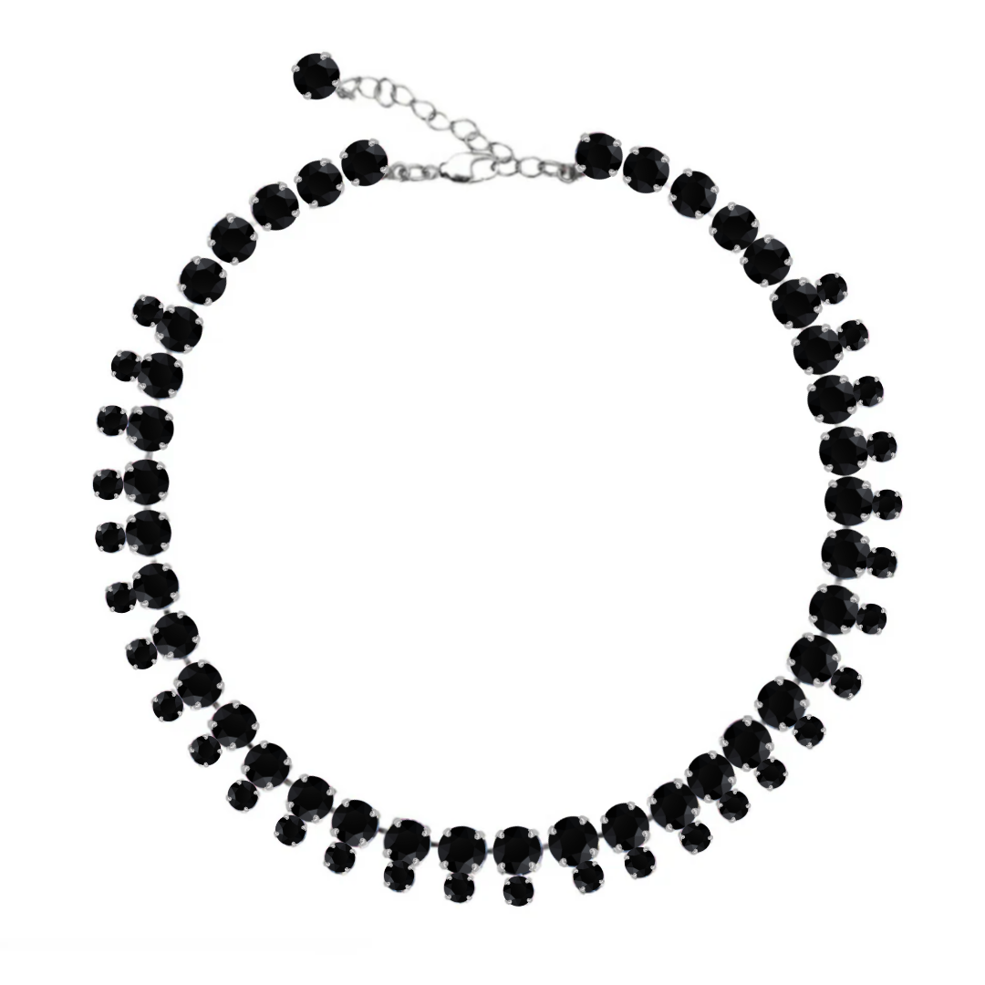 collana doppia nera e argento