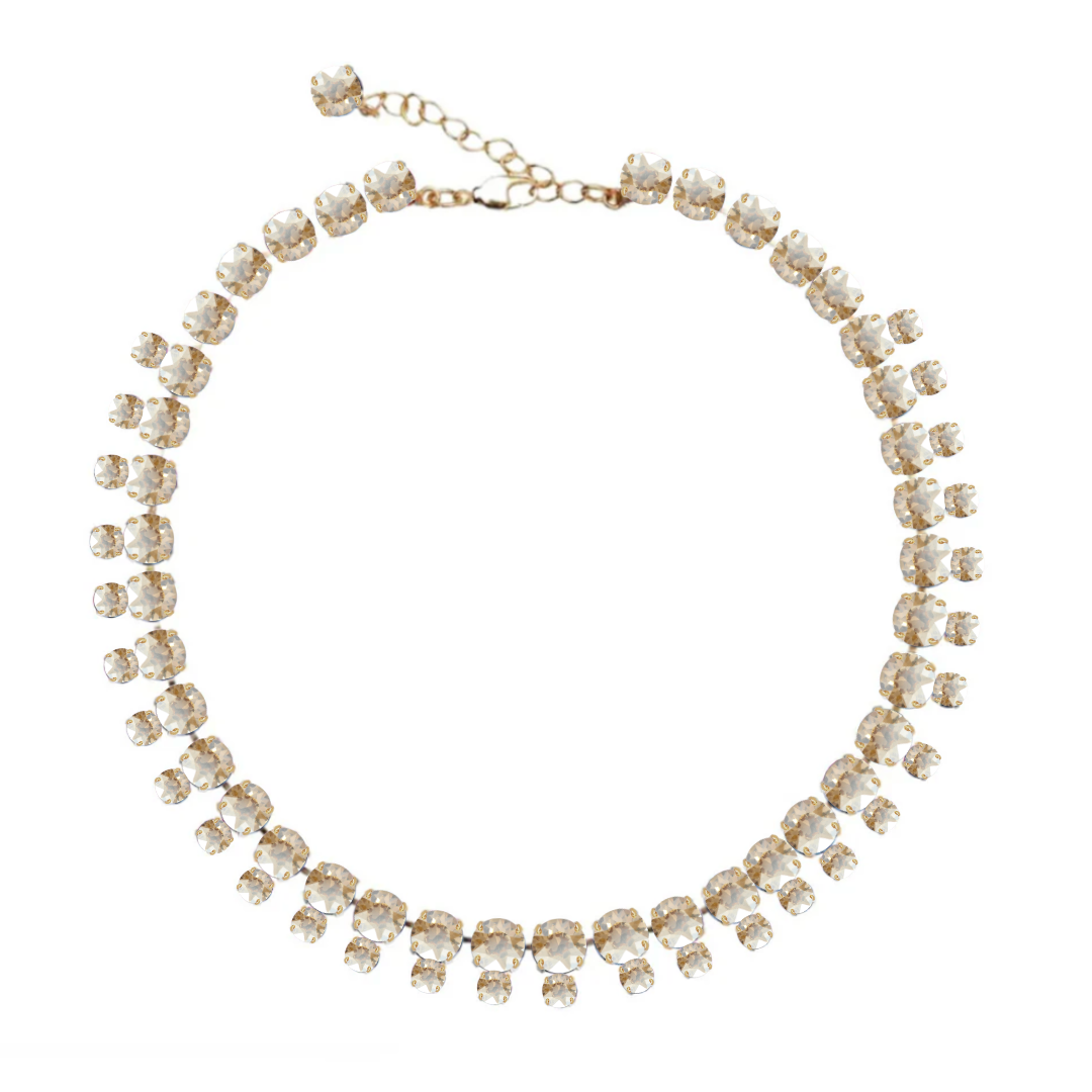 collana doppia in variante oro con cristalli