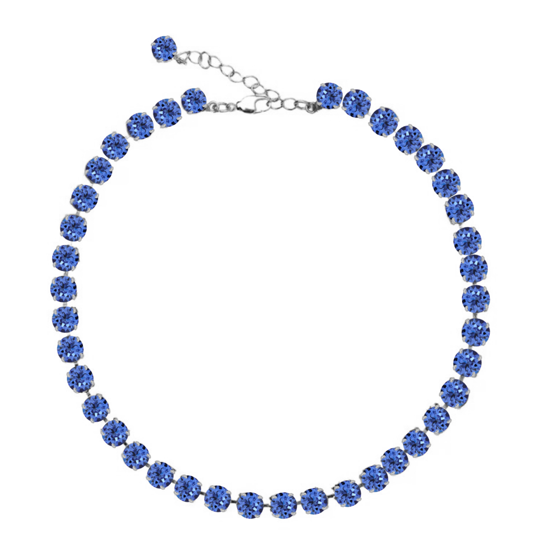 collana inverno con cristalli blu e dettagli argento