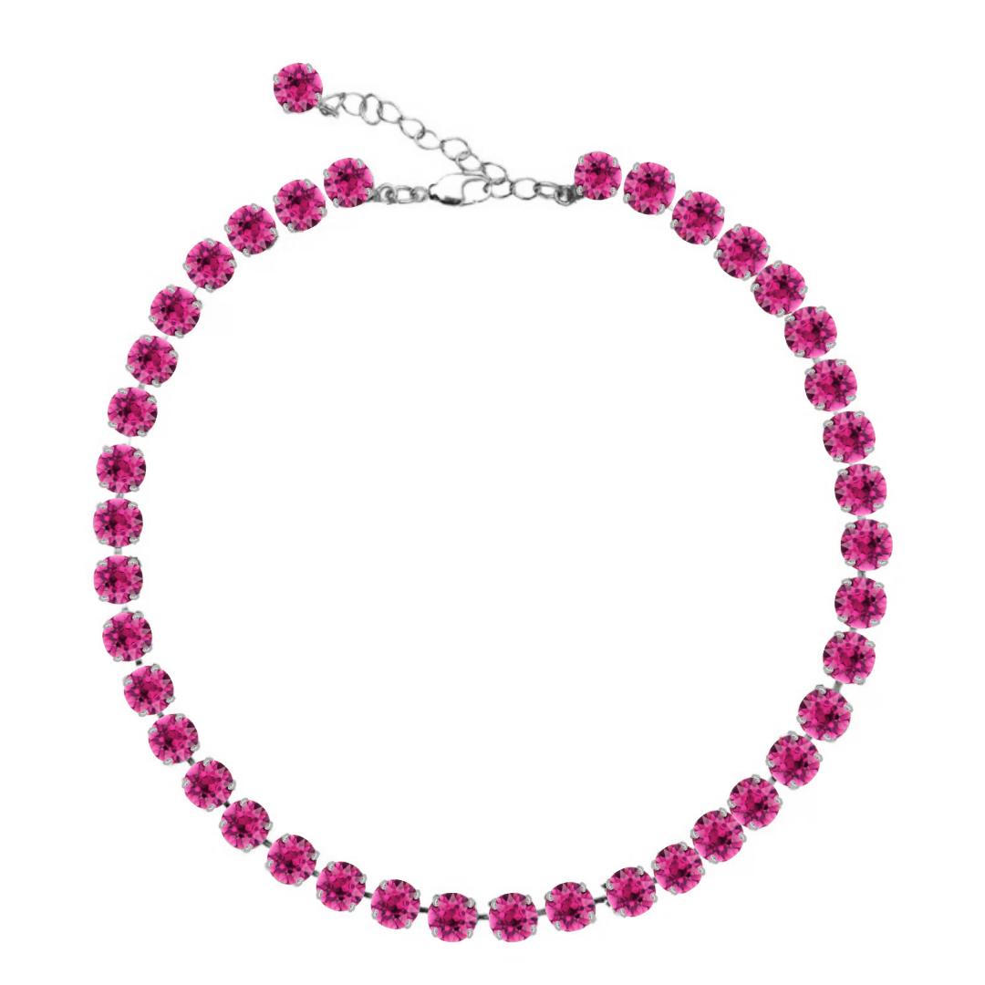 collana inverno in colore fucsia e rifiniture argento
