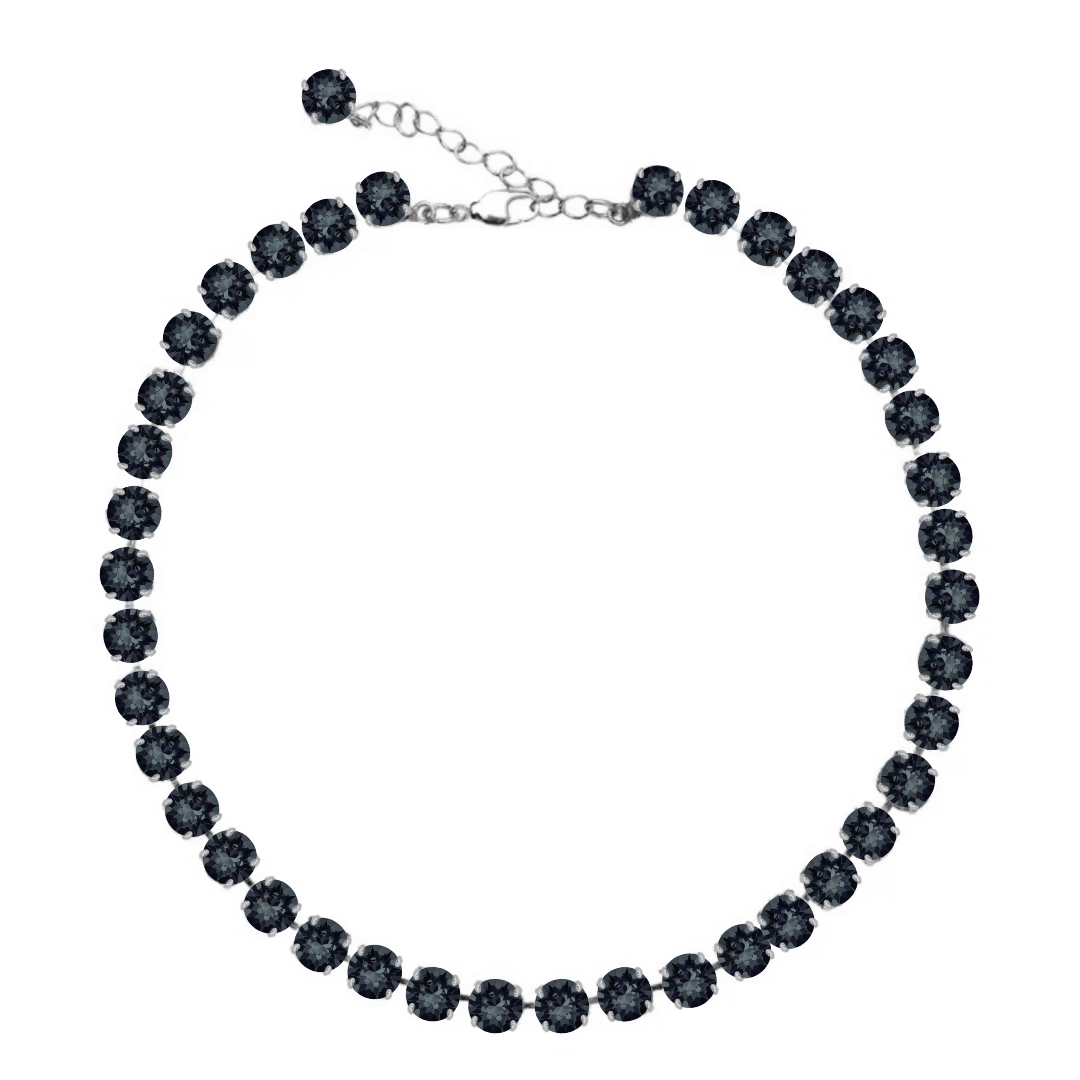 collana inverno con cristalli grigi e dettagli argento