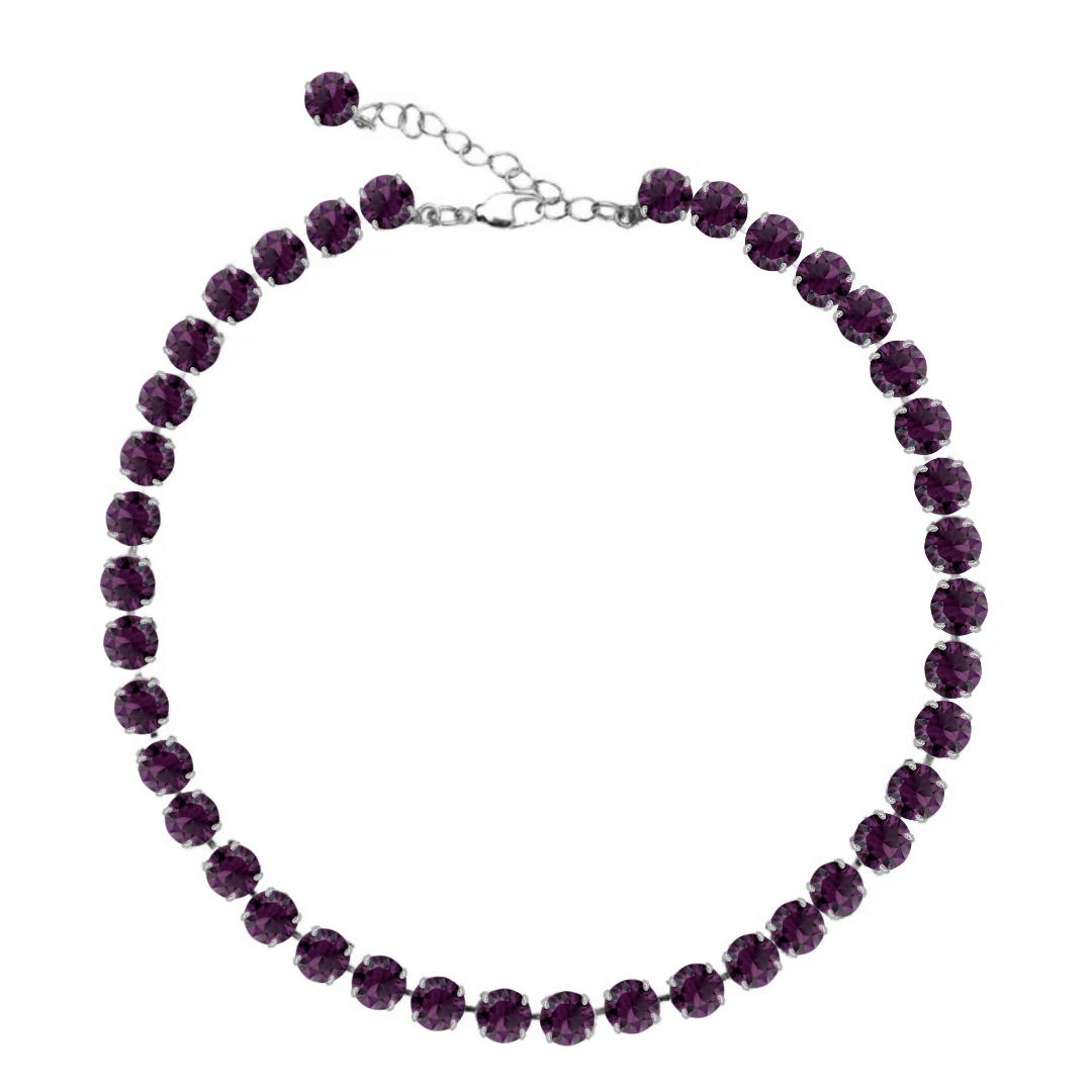 collana inverno con pietre viola scuro e argento