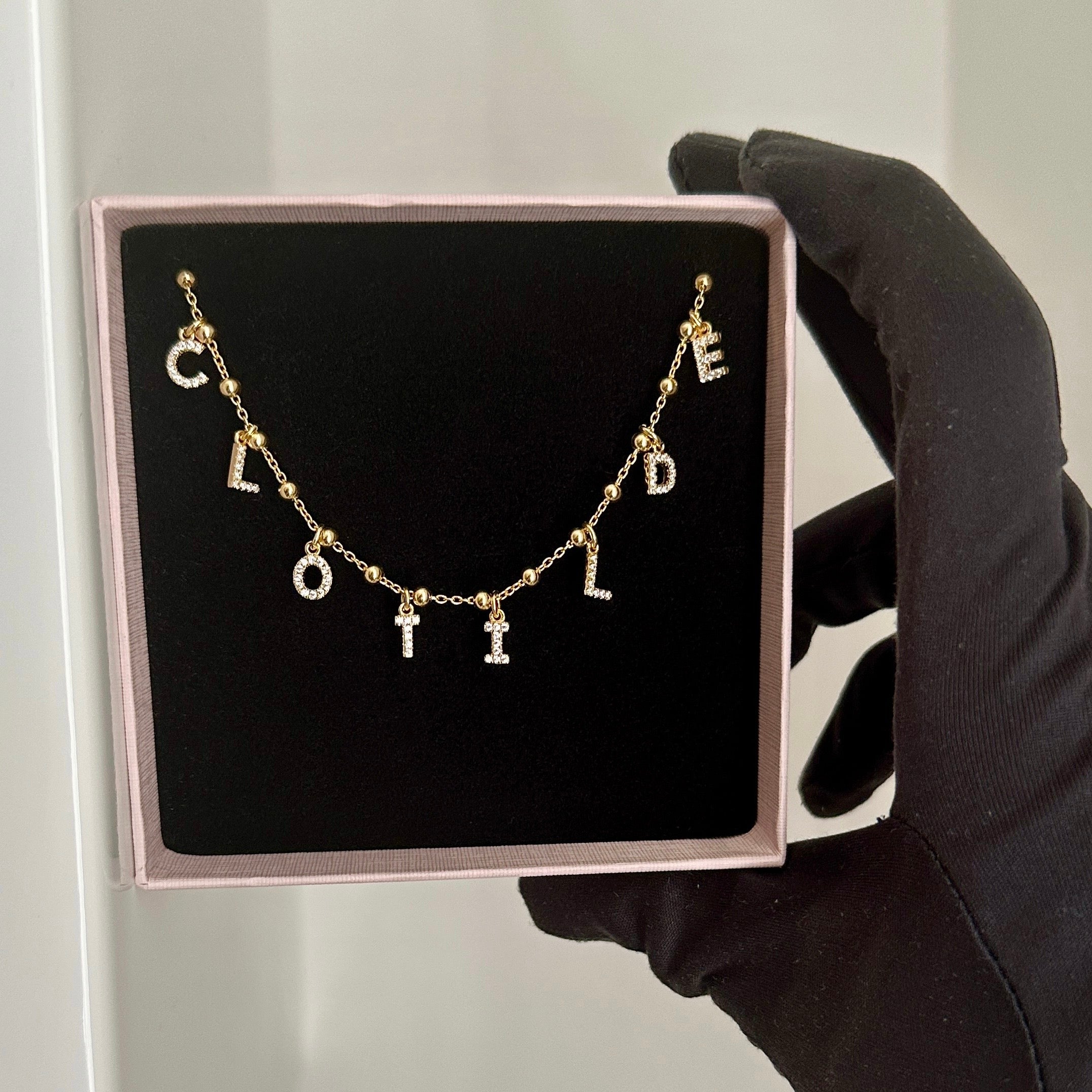 collana con nome personalizzabile oro e diamanti