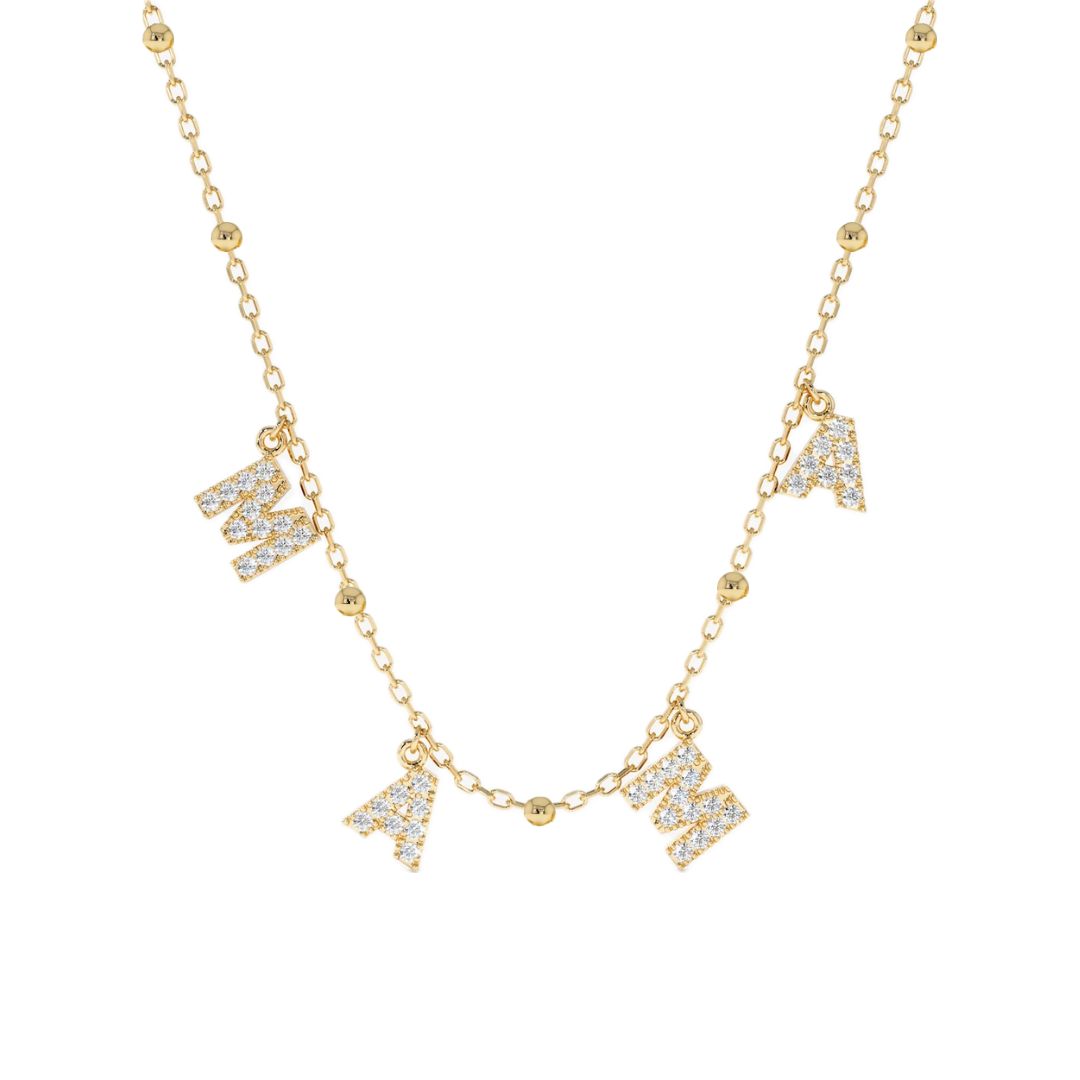 collana nome personalizzabile in argento 925 con lettere zirconi