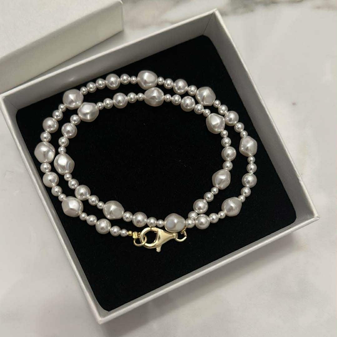 collana perle barocche con moschettone argento 925