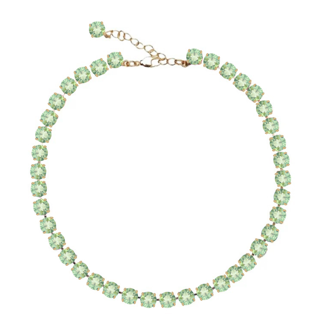 collana primavera verde cristallo e dettagli oro