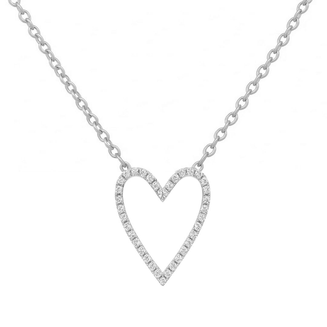 collana sagoma cuore argento