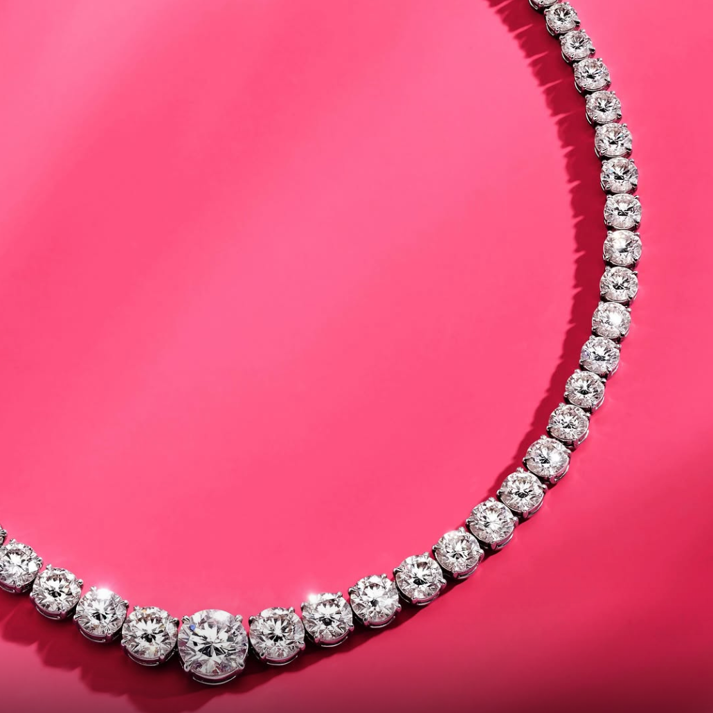 collana tennis degradé in argento 925 e zirconi