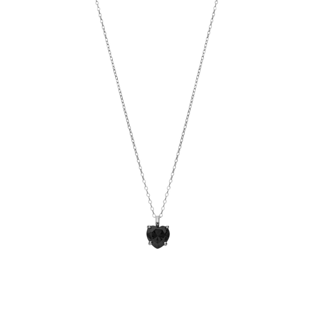 collana cuore nero in argento 925