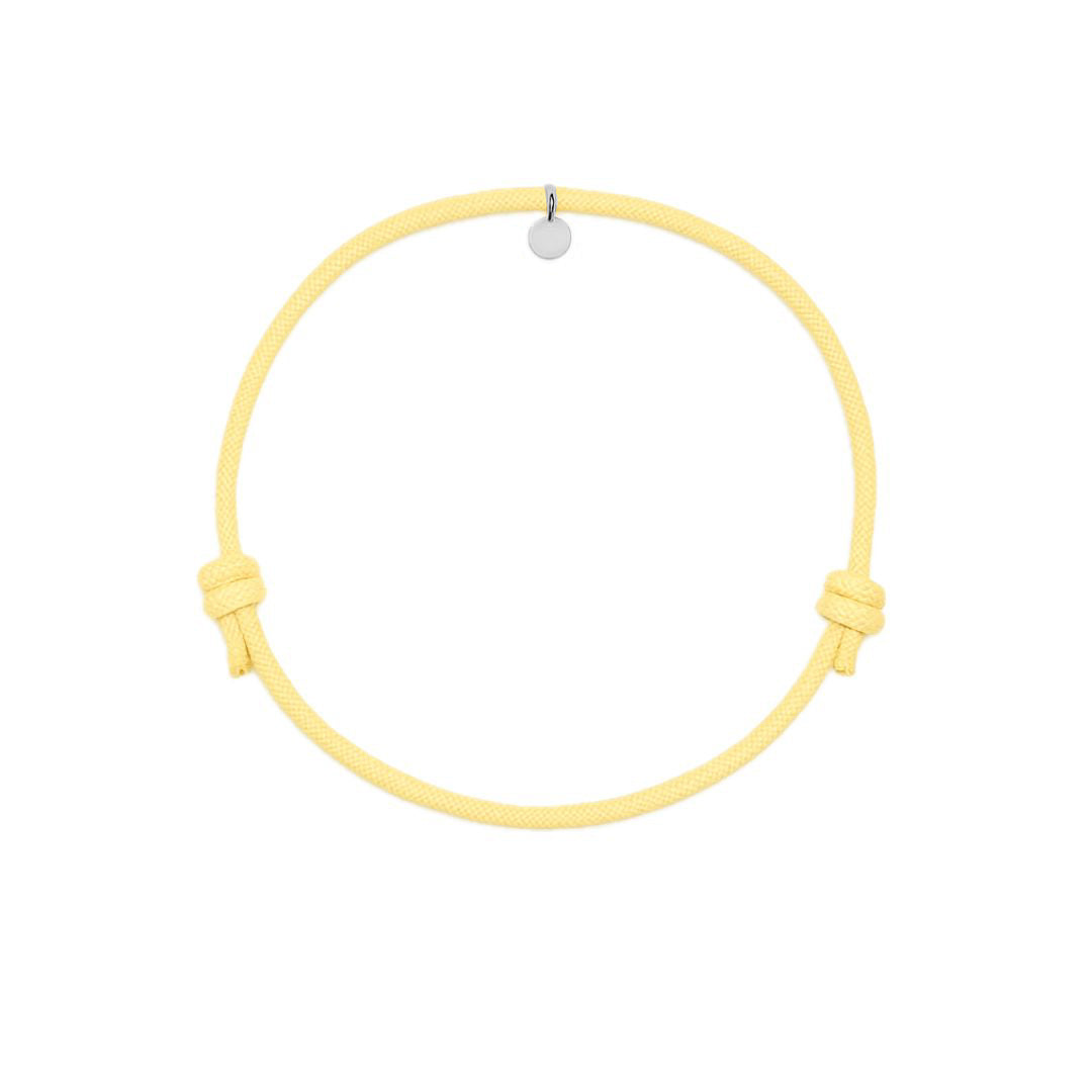 bracciale cordino giallo personalizzabile con ciondolo