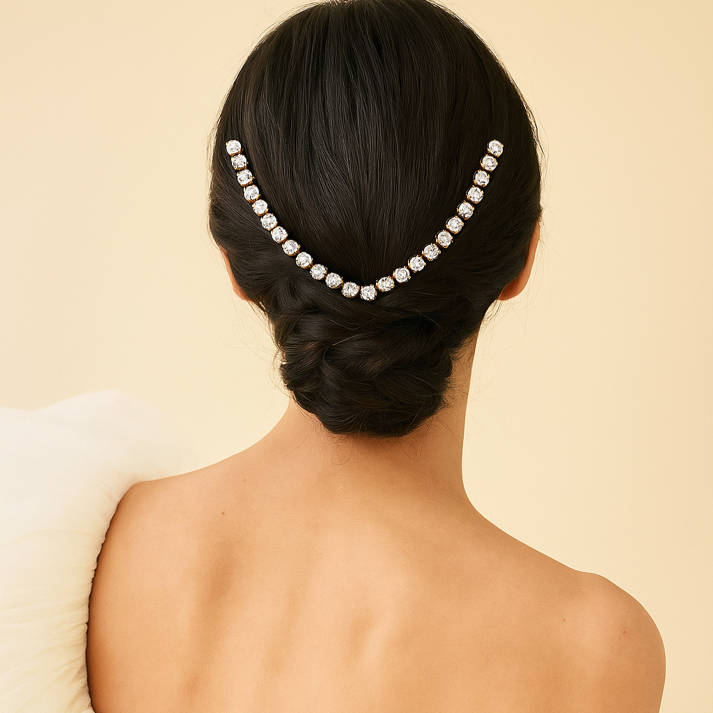diadema sposa swarovski per chignon basso