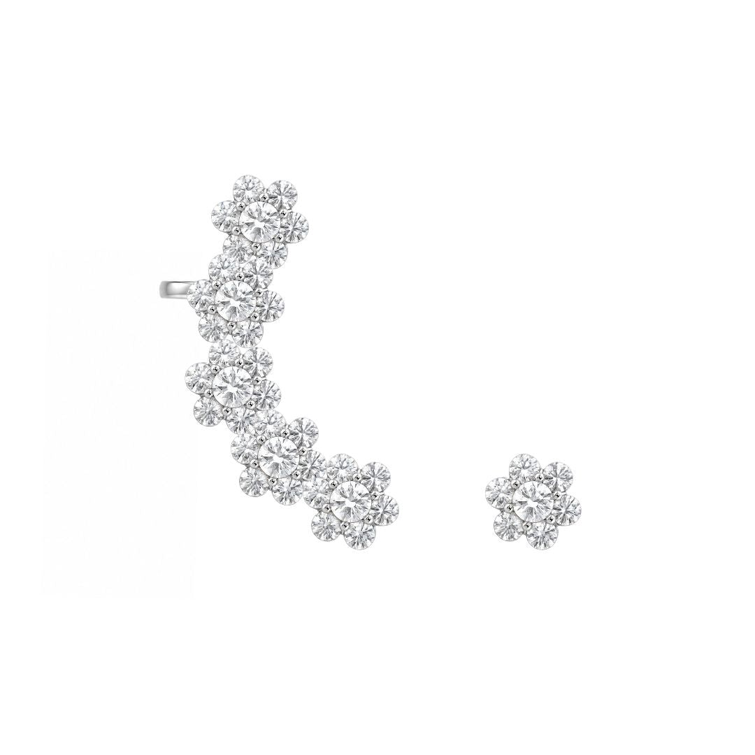 earcuff con fiori swarovski
