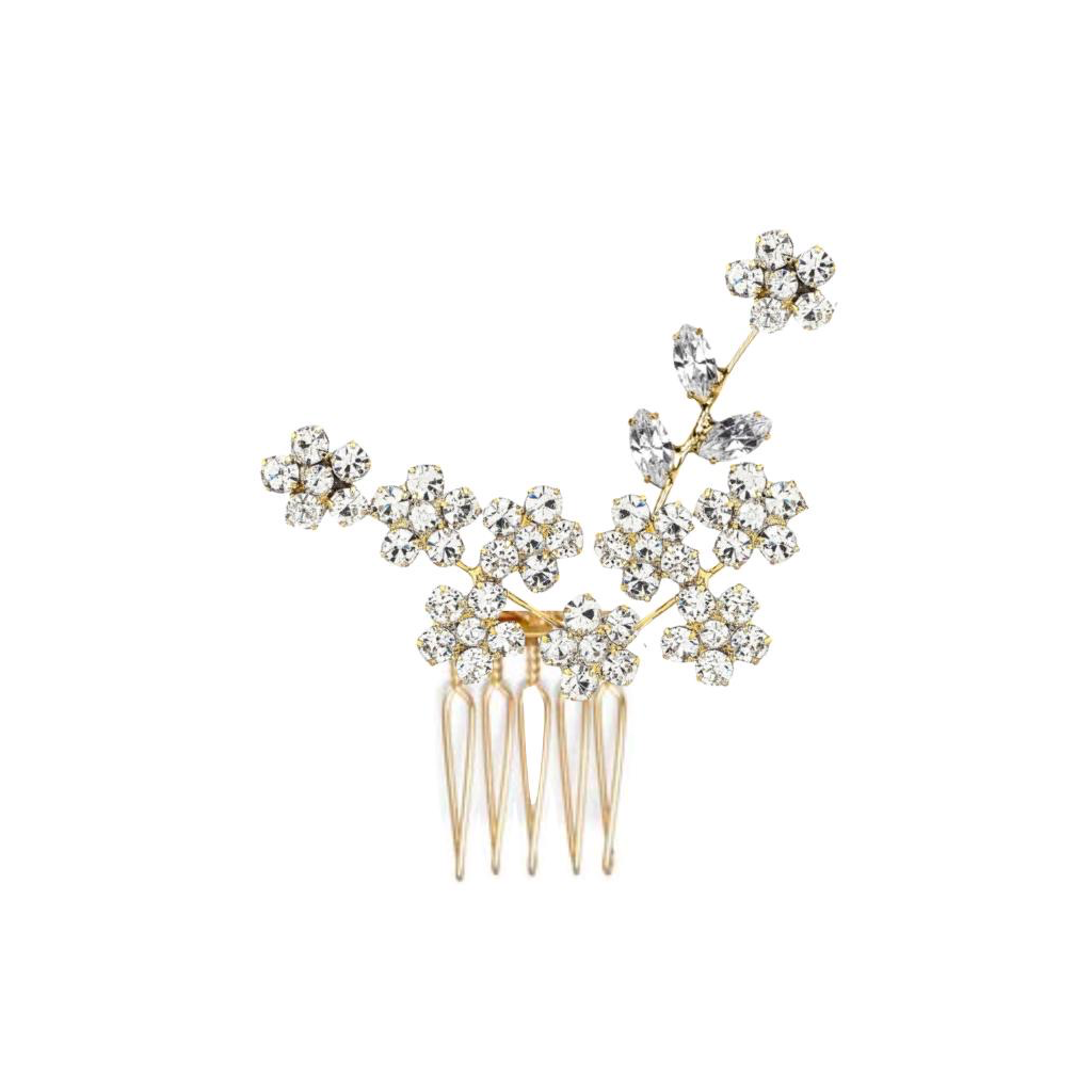 fermaglio bouganville versione piccola con rifiniture oro