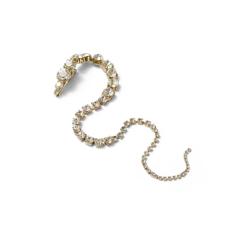 fermaglio a clip con pendenti swarovski e rifinitura oro