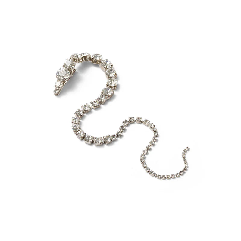 fermaglio lungo da sposa swarovski e rifinitura argento