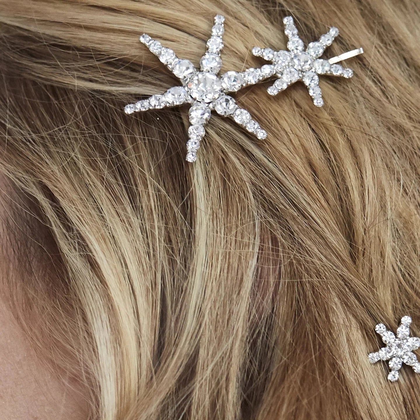 fermaglio stelle con swarovski da sposa indossato