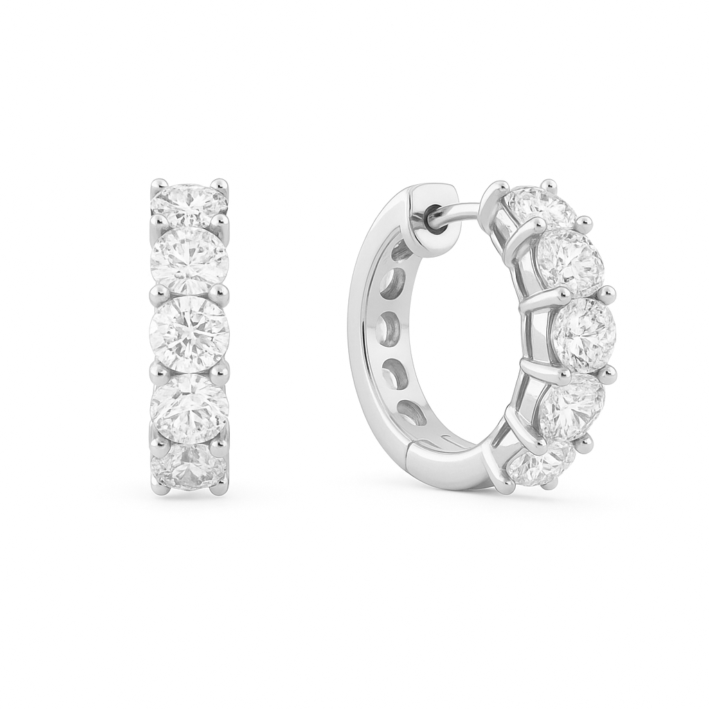 VIVENTY Orecchini A Cerchio In Argento 925 Con Zirconi - Gioielli Donna Placcati Rodio, 17x14 Mm, Confezione Regalo