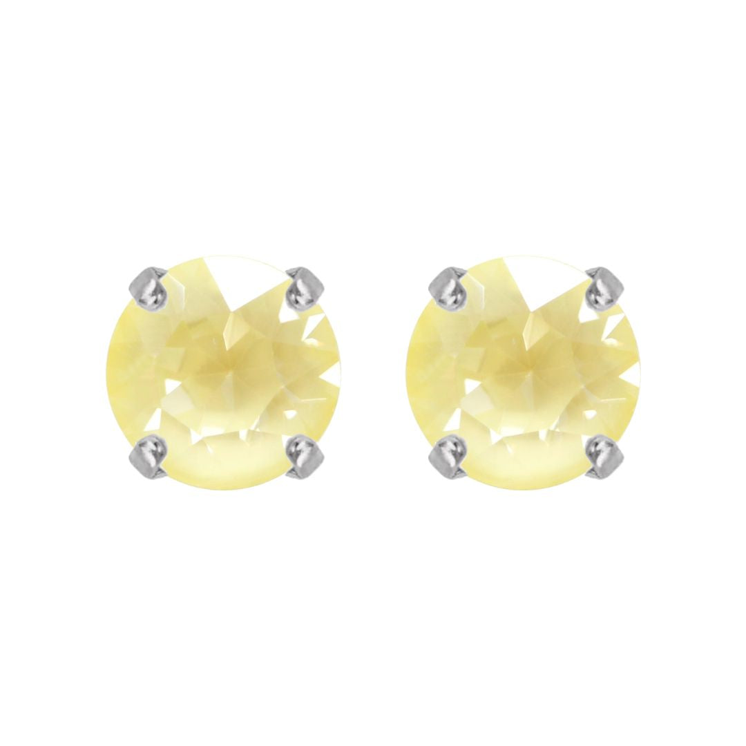 orecchini a lobo giallo con rifiniture argento