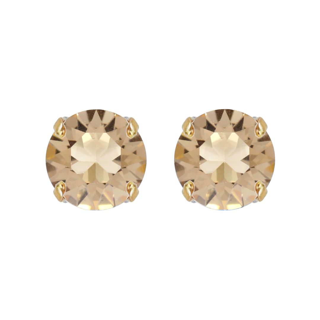 orecchini a lobo armocromia autunno in cristalli oro e beige