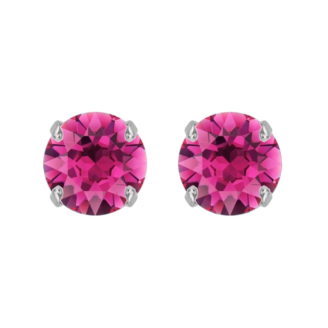 orecchini armocromia inverno con cristalli fucsia