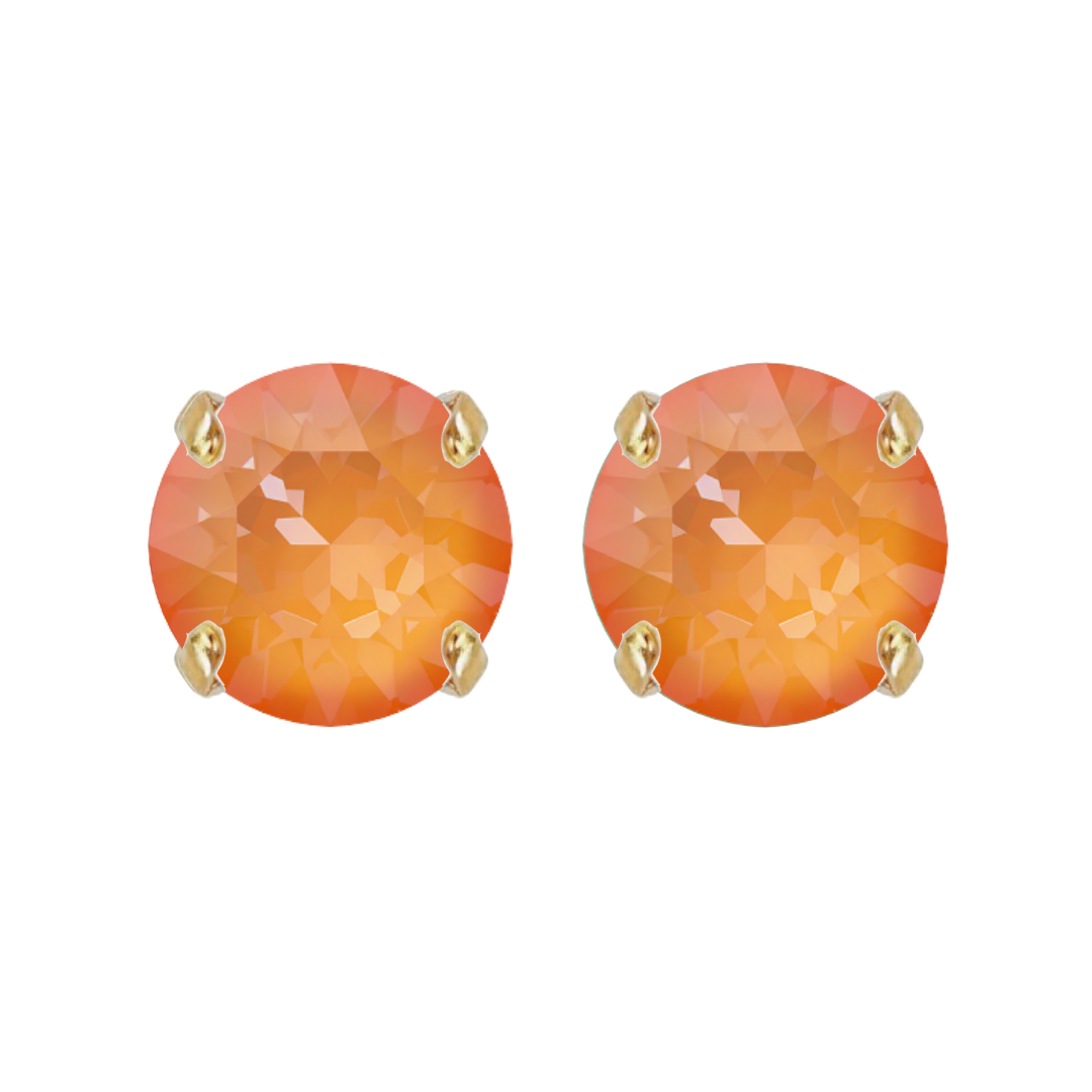 orecchini armocromia primavera con punti luce in pietre arancione chiaro