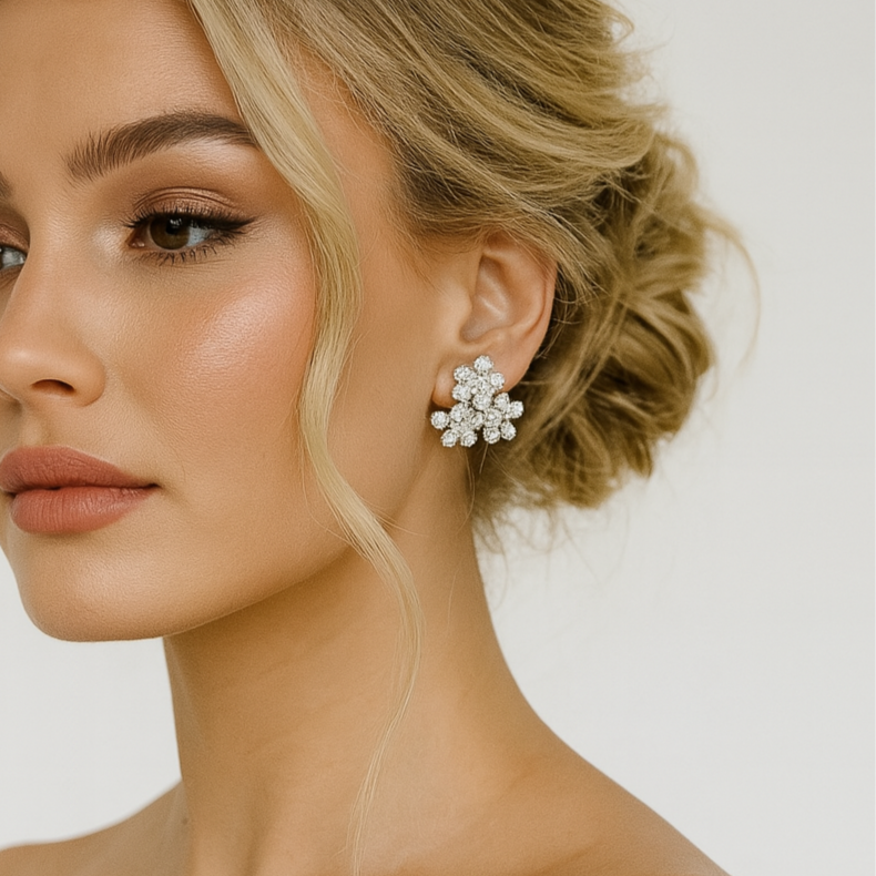 orecchini sposa fiori a lobo