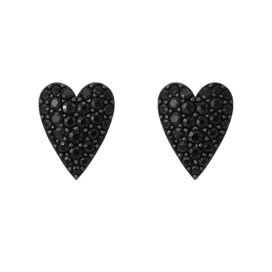orecchini cuore nero a lobo