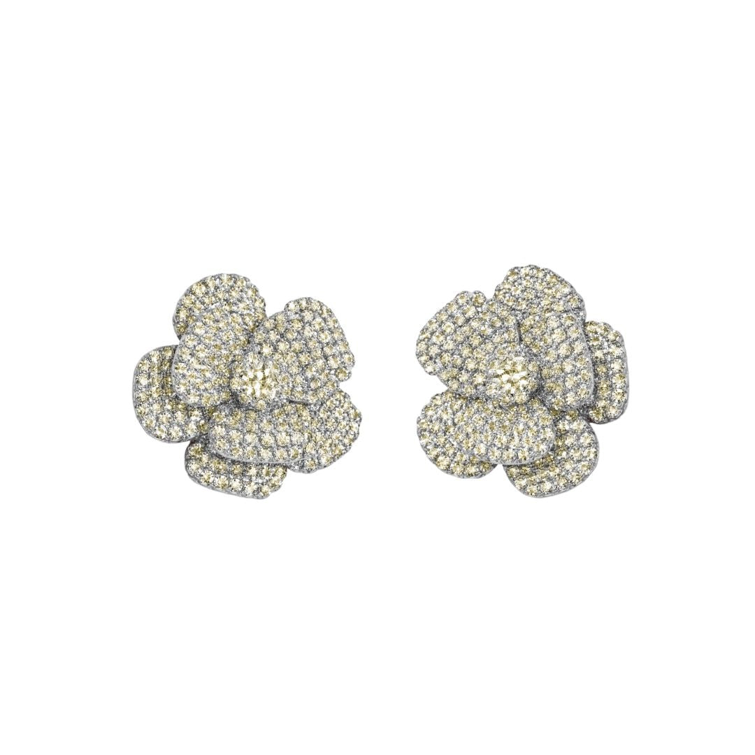 orecchini fiore grande giallo chiaro swarovski
