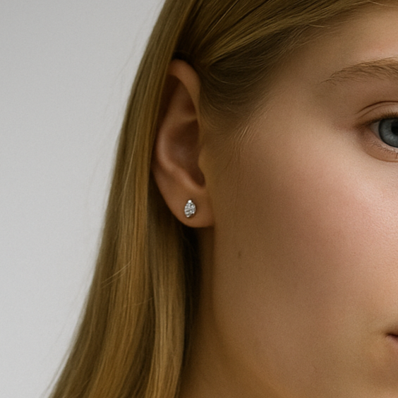 orecchini da sposa goccia mini indossati