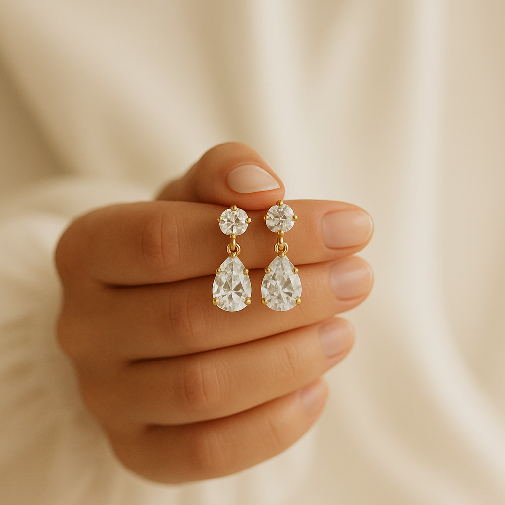 orecchini sposa goccia pendente swarovski