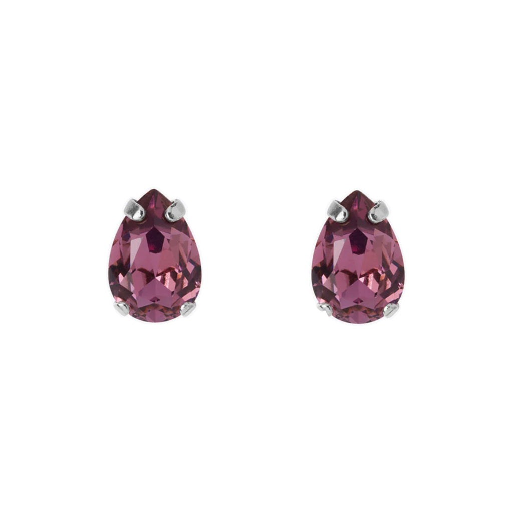 Orecchini A Lobo Philip Jones Con Cristalli Zircondia Rosa – Placcati Argento, Ipoallergenici, Confezione Regalo