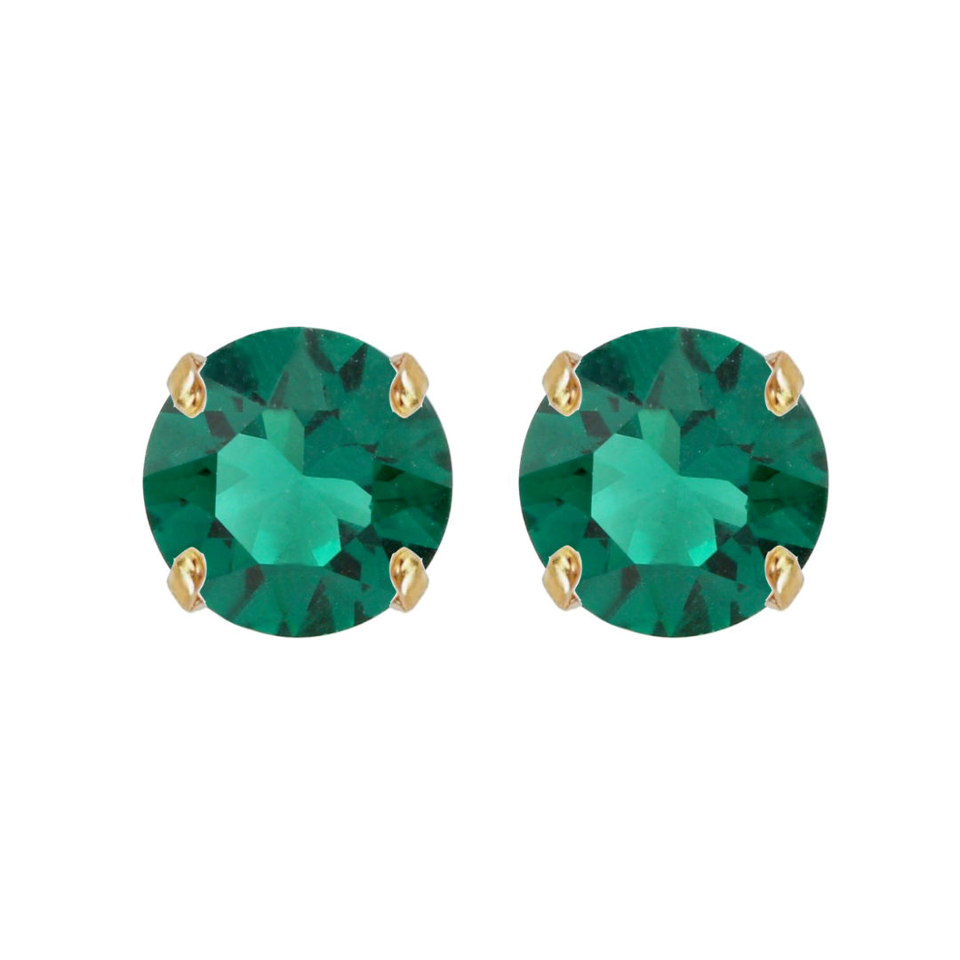 orecchini a lobo in versione verde smeraldo e rifiniture oro