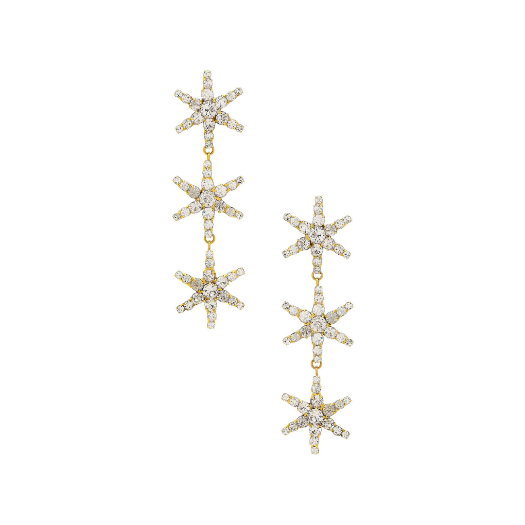 orecchini lunghi con stelle swarovski oro 