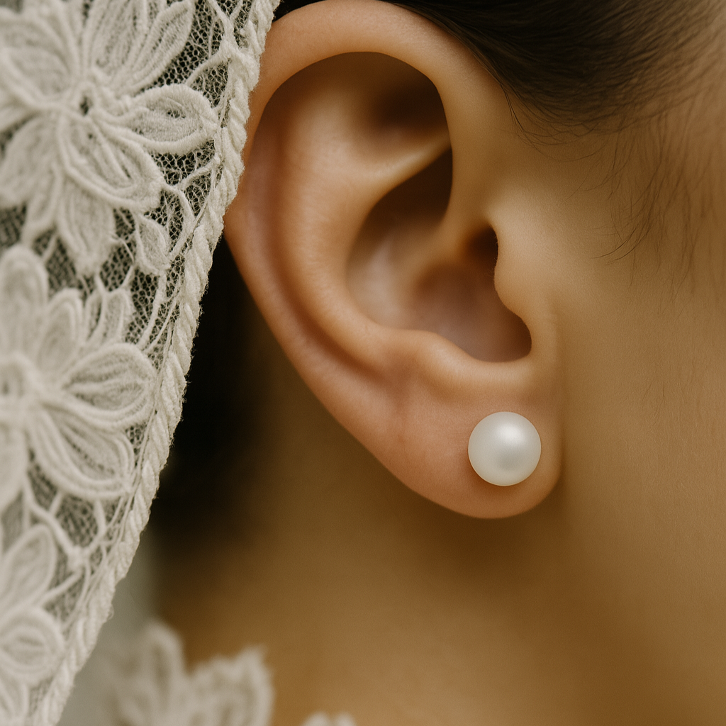 orecchini da sposa perle minimal a lobo classici 