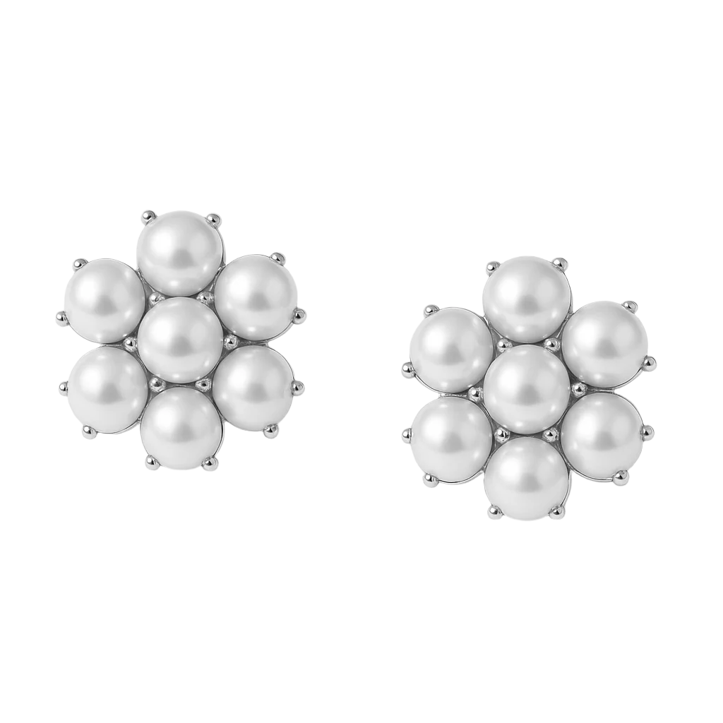 orecchini perle a forma di fiore