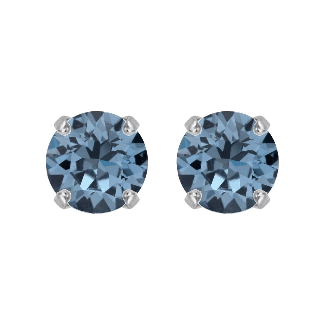 orecchini punto luce blu con rifiniture argento