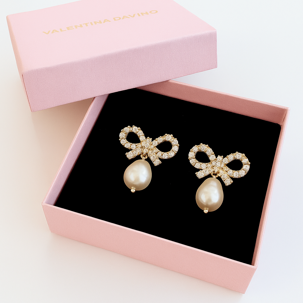orecchini da sposa fiocco con perla barocca