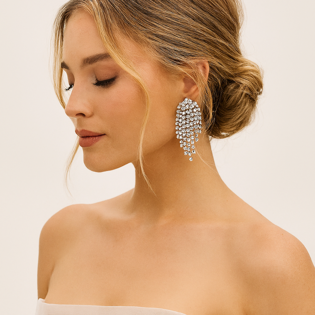 orecchini sposa swarovski pendenti luminosi