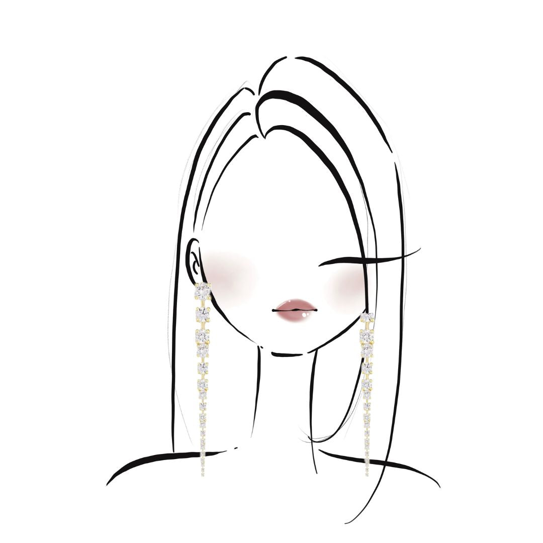 orecchini lunghi swarovski da sposa morbidi luminosi